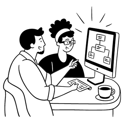 Illustration for performance review preparation guide with step-by-step checklist and examples