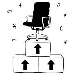 Illustration for tech promotion data report showing what gets software engineers, product managers, and designers promoted